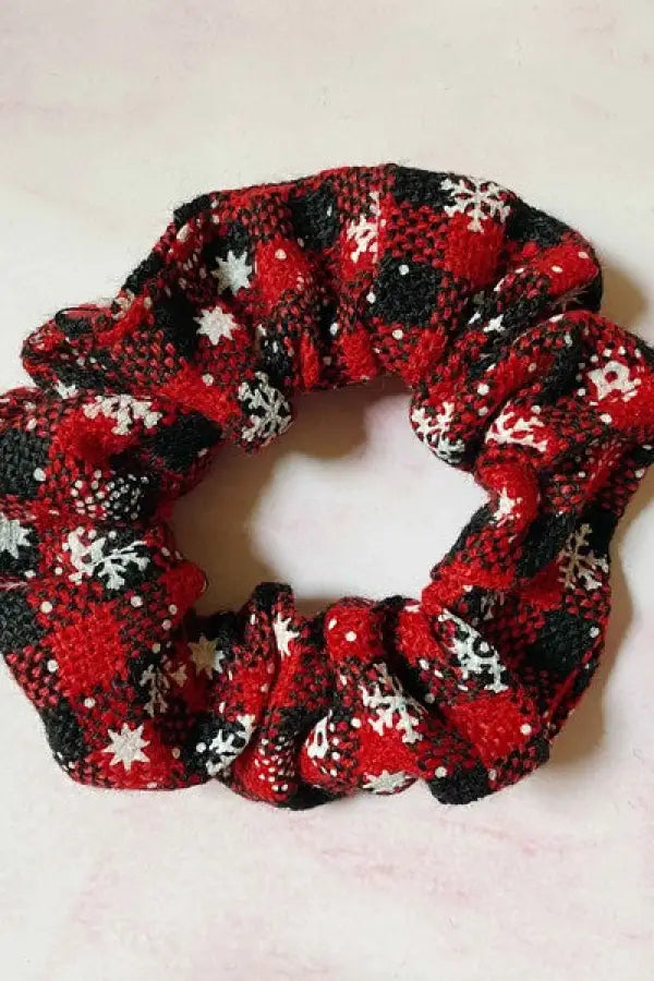 Merry Plaid Scrunch Set Of 4 - merry Plaid / OS