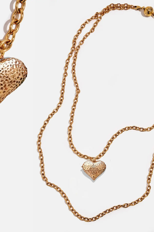 Follow Your Heart Heart Locket Essential Necklace - Antique Gold - essential