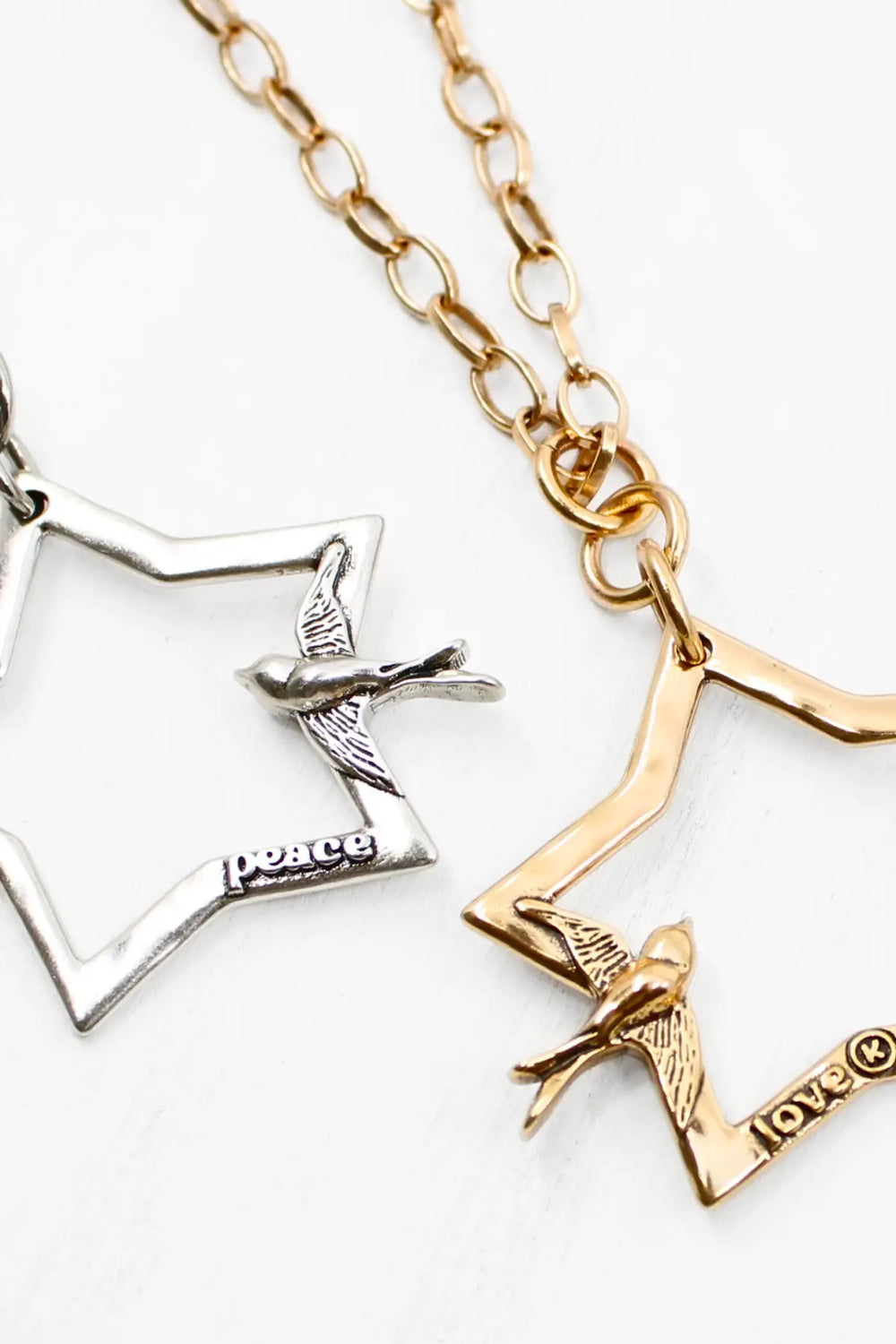 Peace & Love Star and Bird Original Lite Necklace - original lite