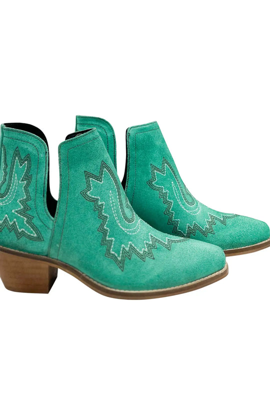 Kickin’ Booties in Turquoise Suede - 110 Fashion Boots