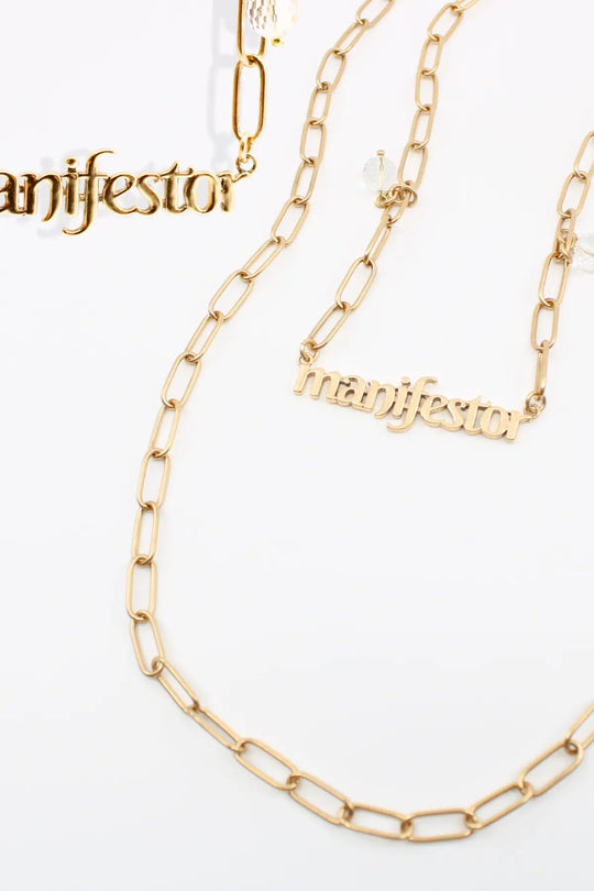 Manifestor Long Chain Necklace - Antique Gold - Long chain