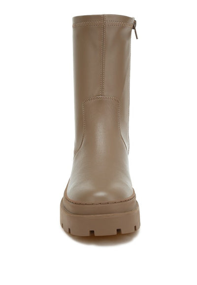 Chunky Faux Leather Calf Boots *More Colors