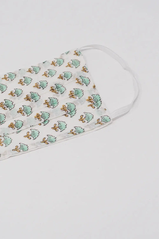 2 PACK Masque turquoise imprimé coton organique - One Size / turquoise - Collares