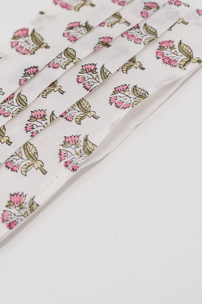 2 PACK organic cotton flower printed green Mask - One Size / Green - Necklaces