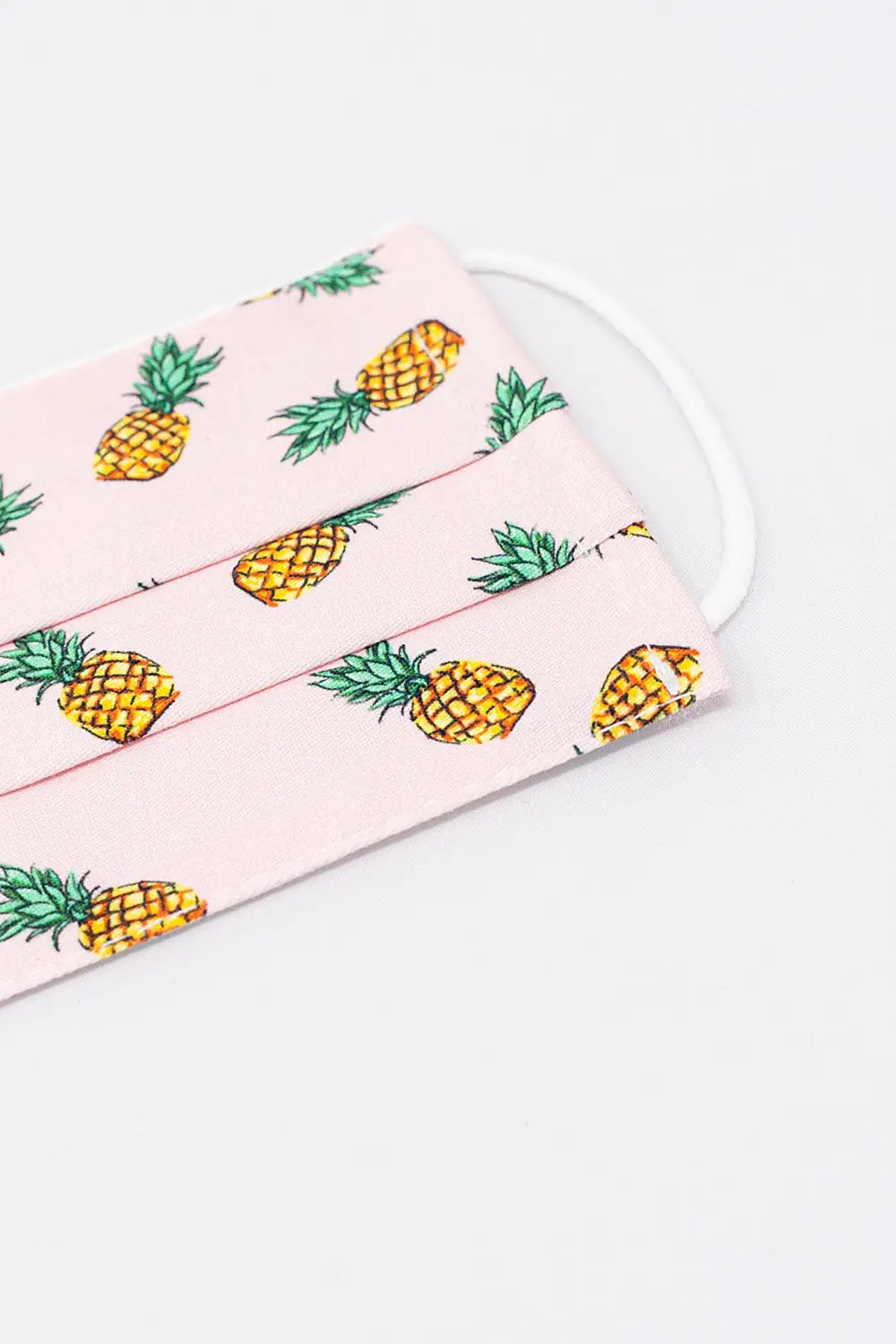 2 PACK Pineapple Print Mask - One Size / White - Necklaces