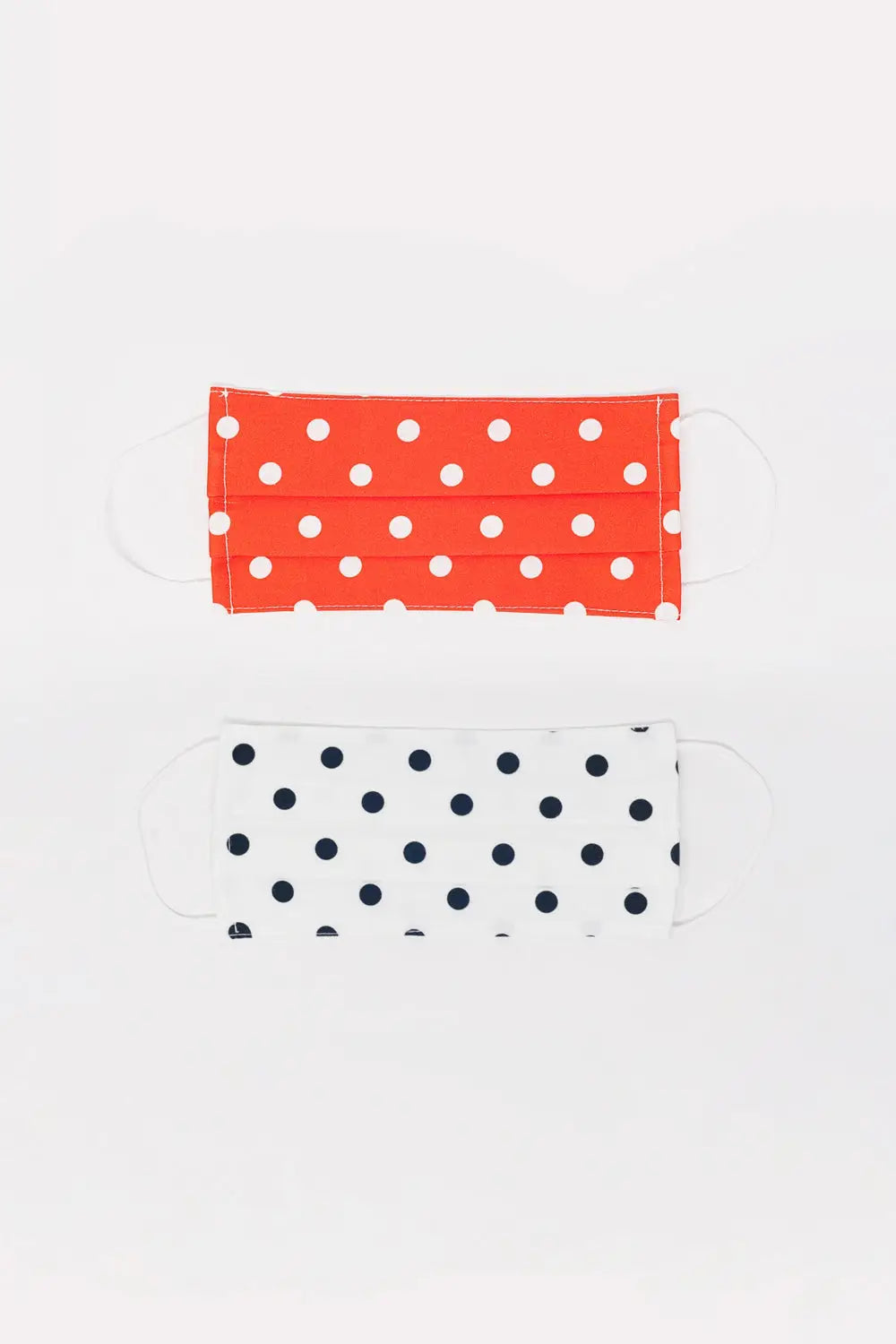 2 PACK Polka Dot white and red Mask - One Size / White - Necklaces