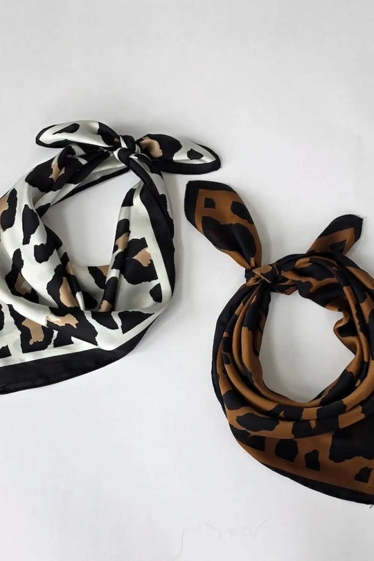 Sylvie Leopard Square Scarf - Hair Scarf