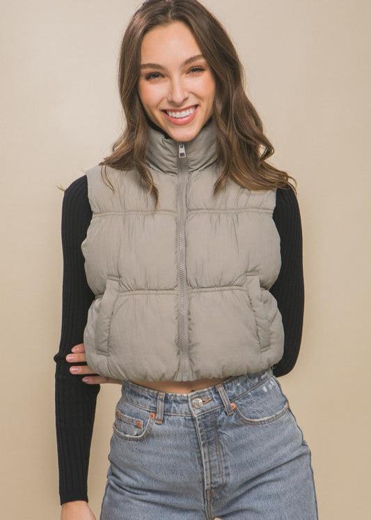 High Neck Puffer Vest