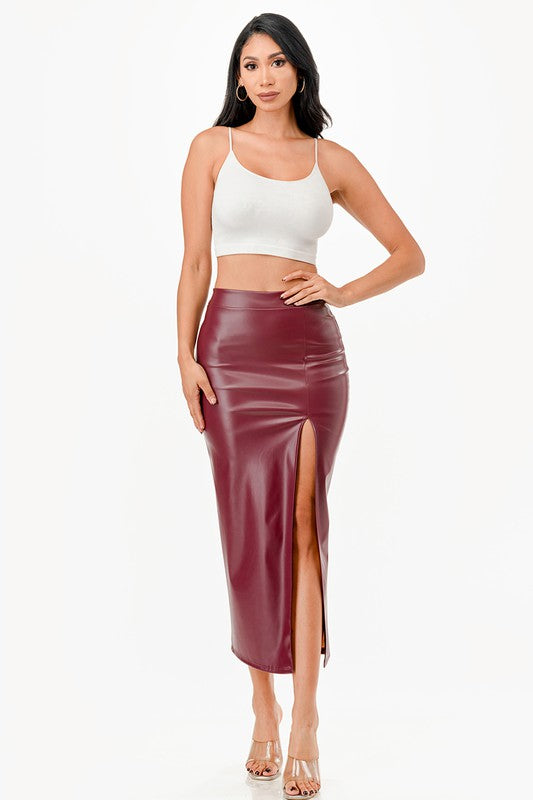 Faux Leather Pencil Skirt *More Colors