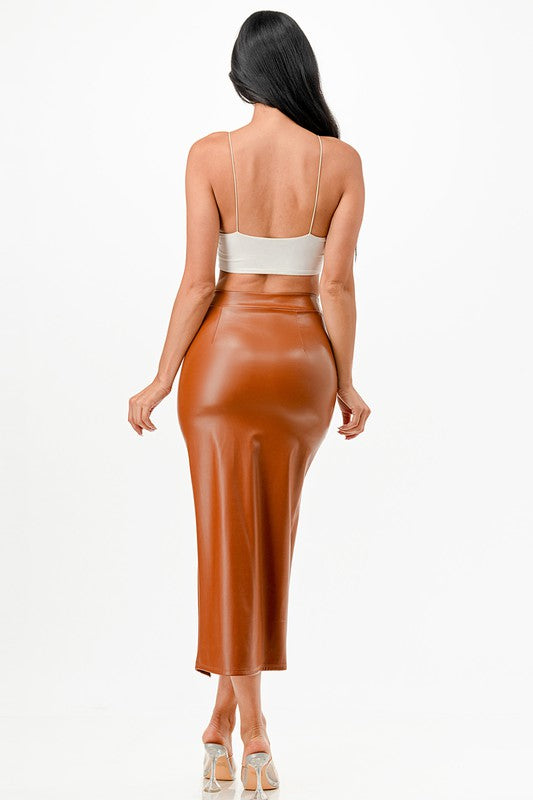 Faux Leather Pencil Skirt *More Colors