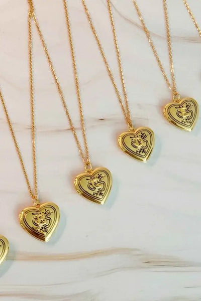 Nostalgic Heart Initial Open Locket Necklace - Jewelry