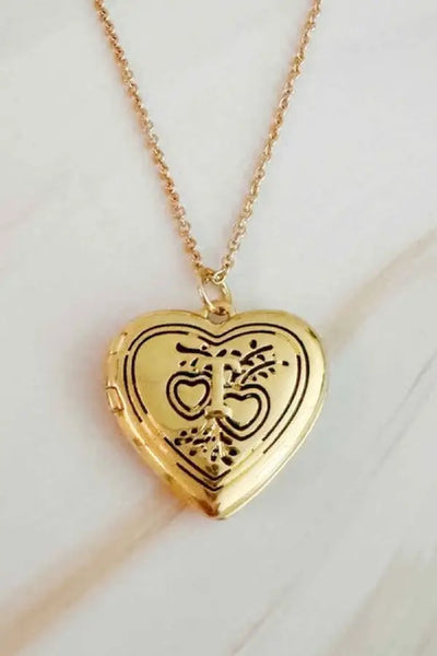 Nostalgic Heart Initial Open Locket Necklace - T / OS - Jewelry