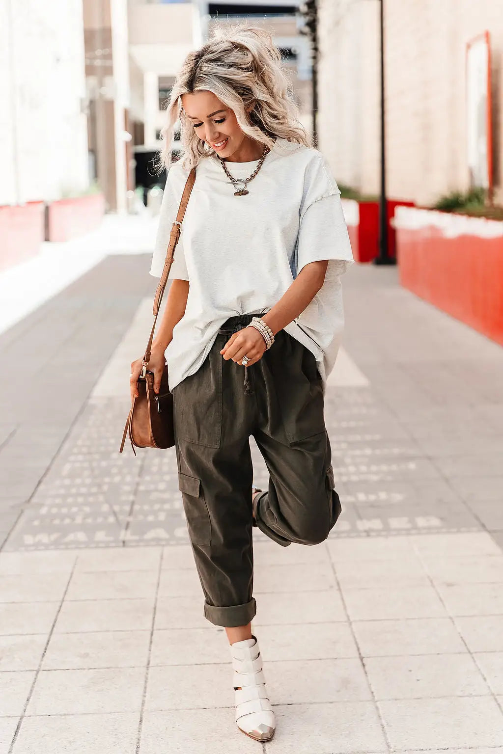 Boyfriend Tee - Oatmeal - Tops