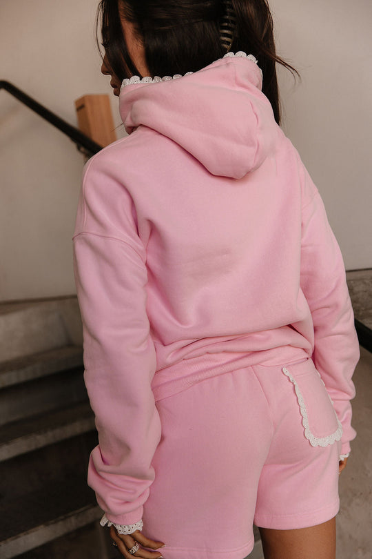 Comfort Zone Hoodie - Bubblegum Lace - MELISSA JEAN