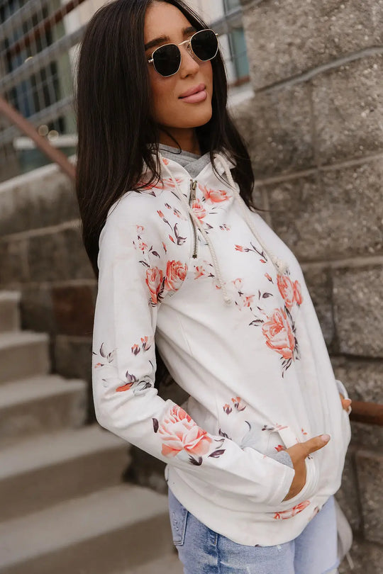 DoubleHood™ Sweatshirt - Brushed Blossoms - Tops