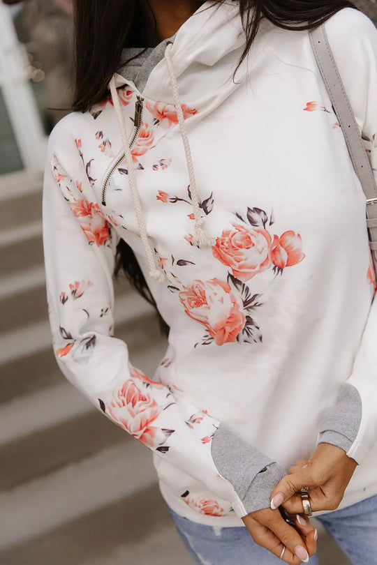 DoubleHood™ Sweatshirt - Brushed Blossoms - Tops