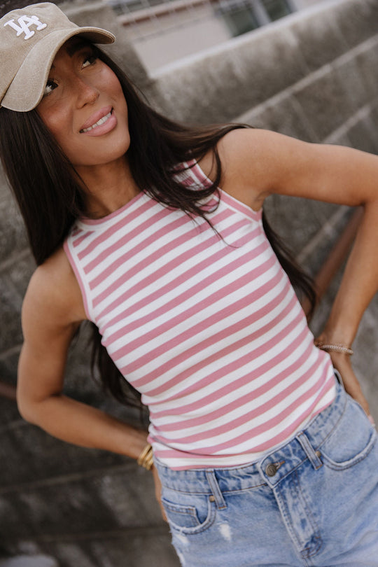 Stripe Tank - Blush - MELISSA JEAN
