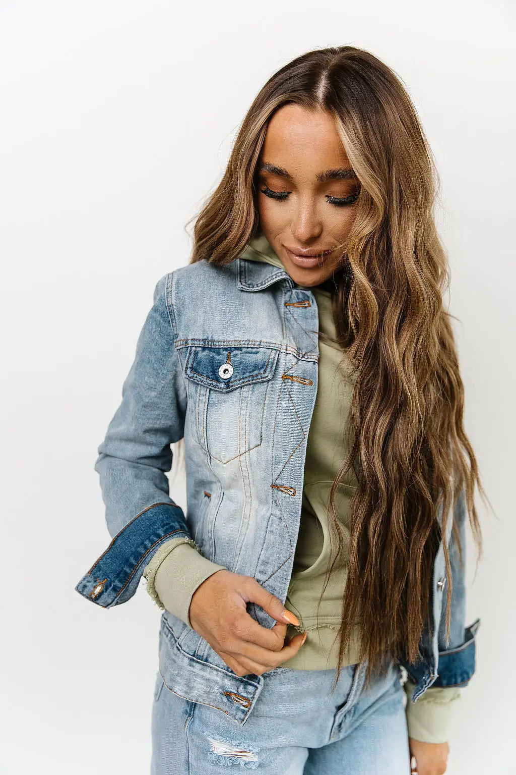 Light Wash Denim Jacket - Tops