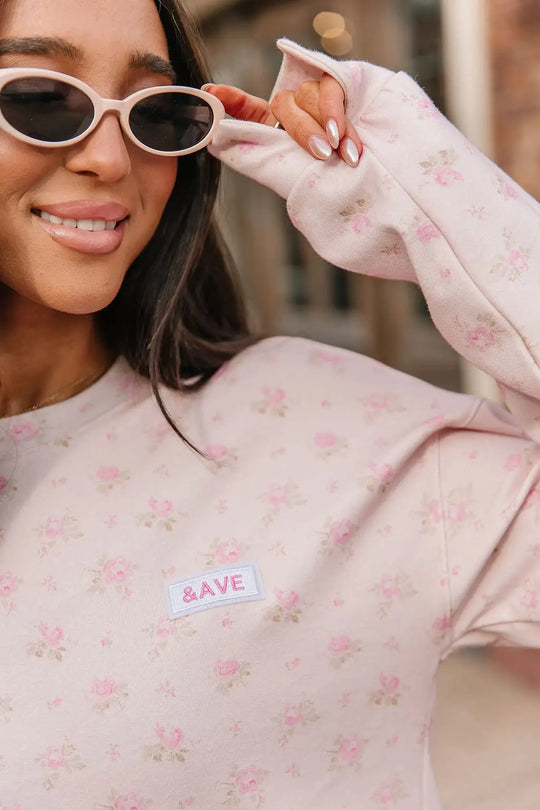 University SideSlit Pullover - Tea Rose - Tops