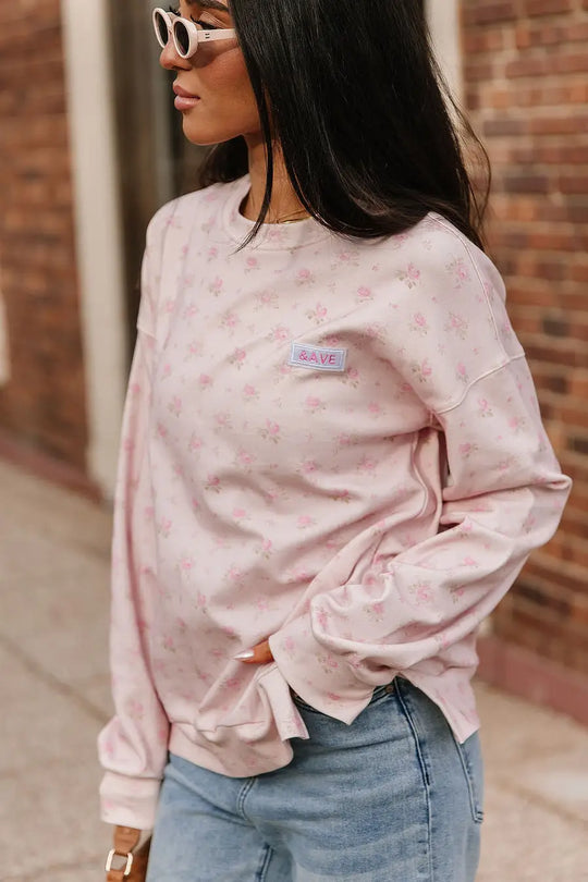 University SideSlit Pullover - Tea Rose - Tops