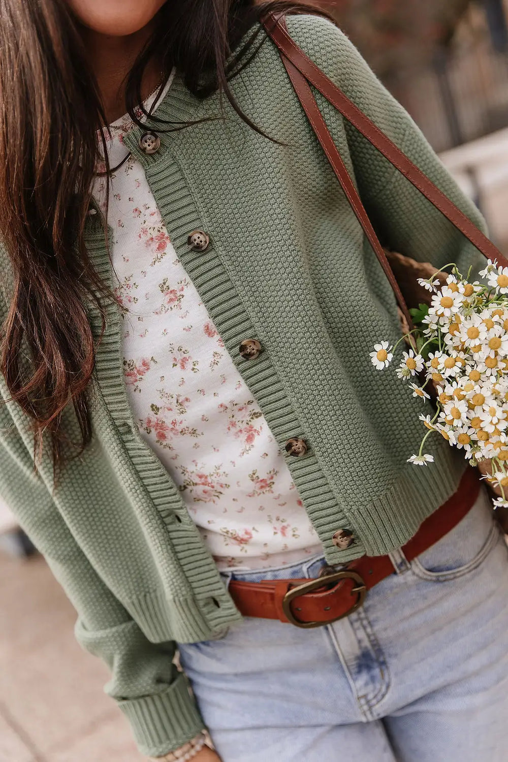 Cloud Knit Cardigan - Fern - Tops