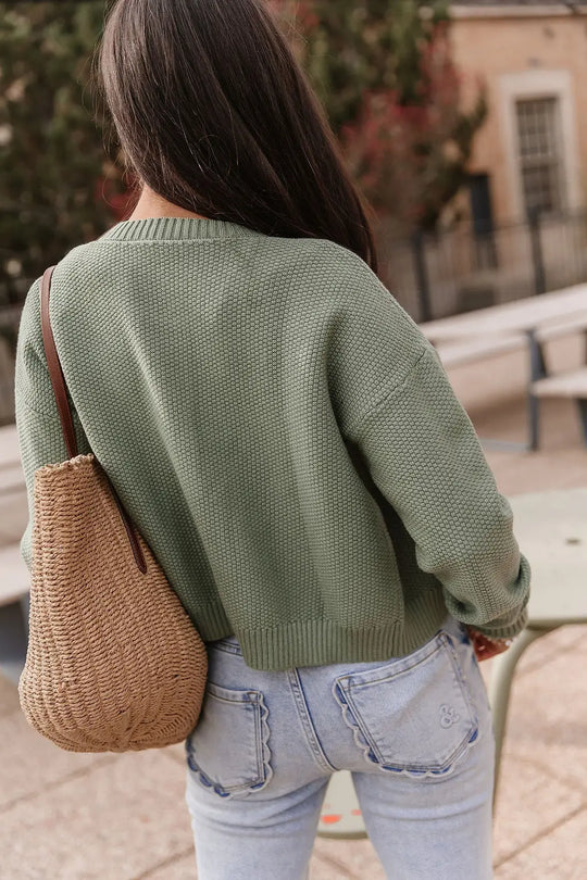 Cloud Knit Cardigan - Fern - Tops