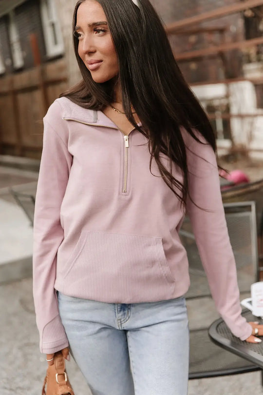 HalfZip Sweatshirt - Lilac Dreams - Tops