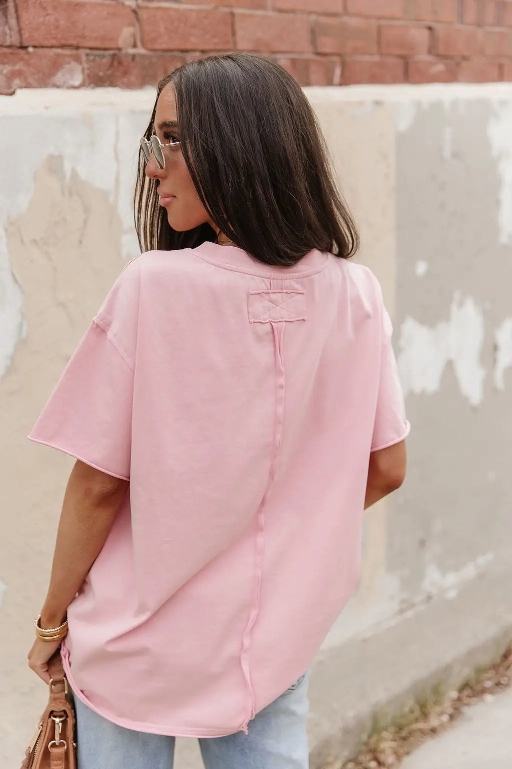 Boyfriend Tee - Pink - Tops