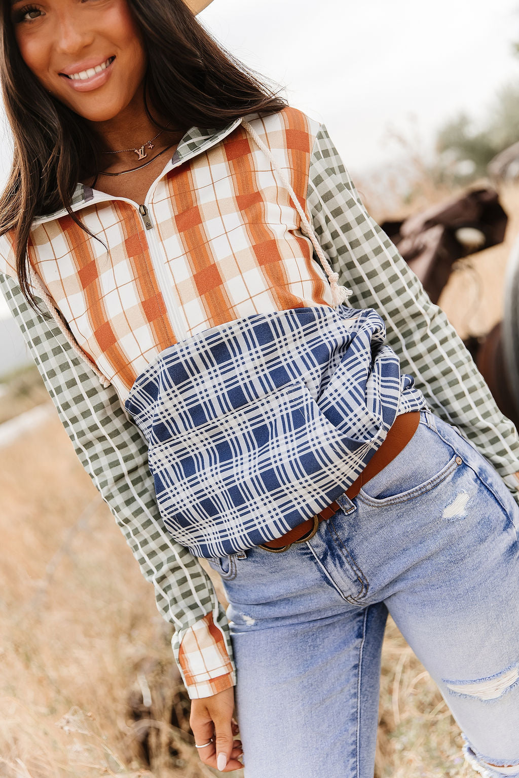 HalfZip Sweatshirt - Cowpoke Cutie - MELISSA JEAN
