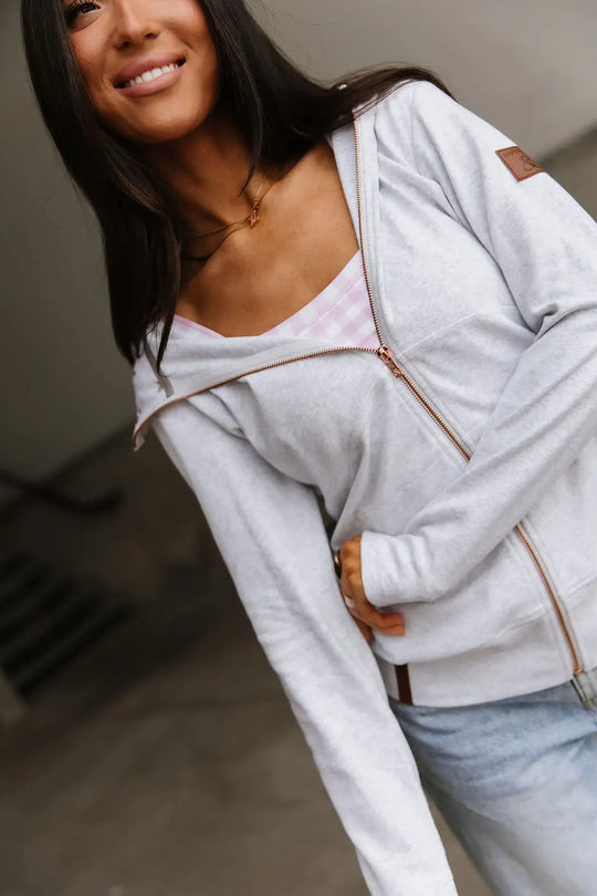 FullZip Sweatshirt - Morning Mist - MELISSA JEAN