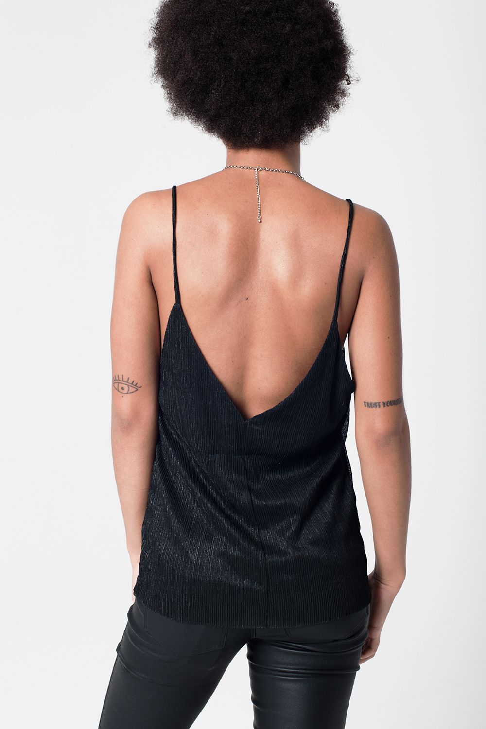 Black Lurex Cami Top