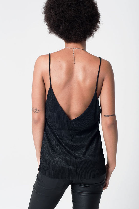 Black Lurex Cami Top