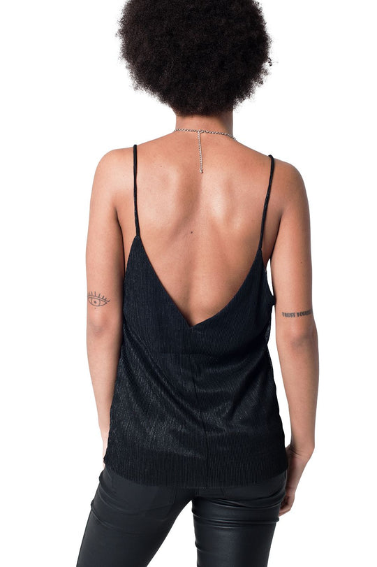 Black Lurex Cami Top