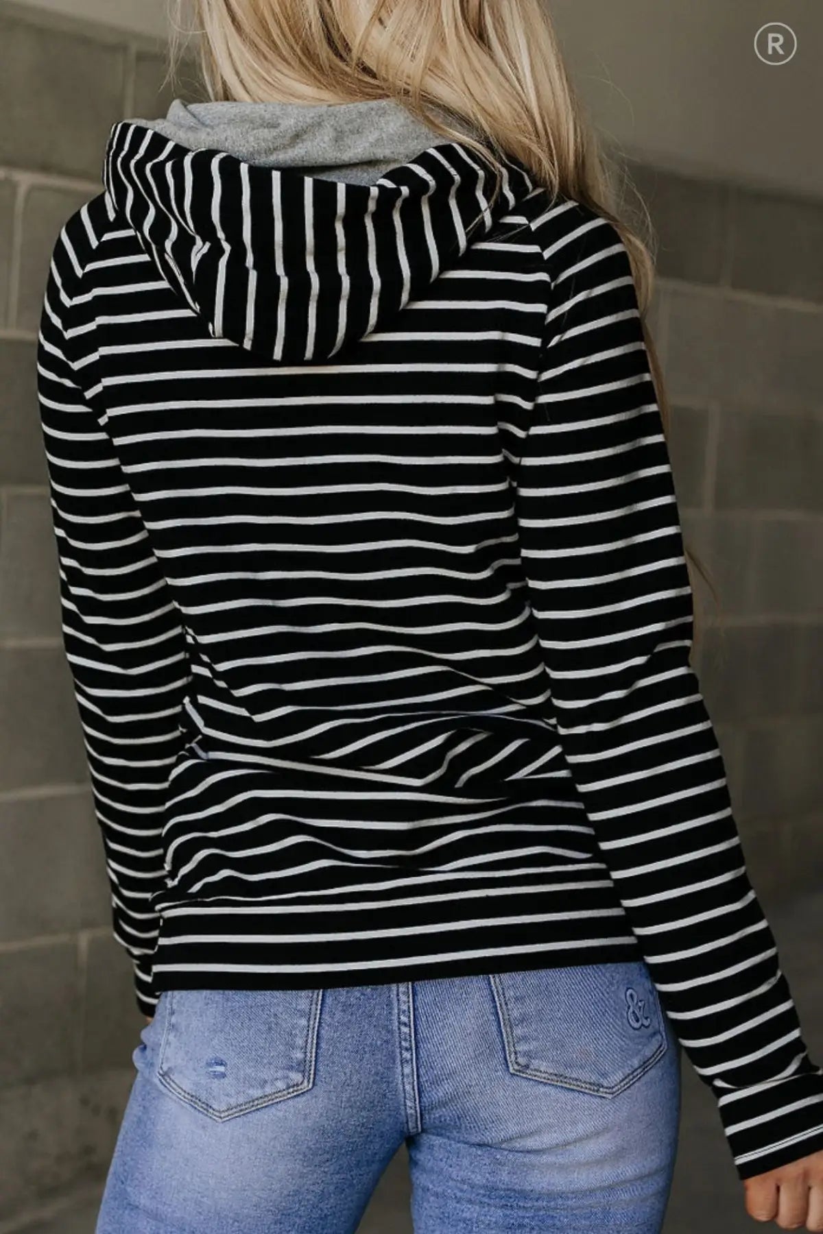 DoubleHood™ Sweatshirt - Line It Up Black - Tops