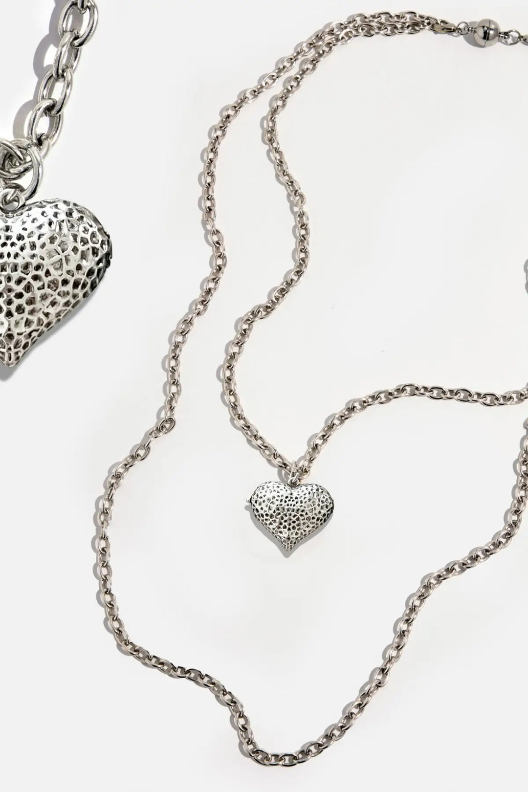 Follow Your Heart Heart Locket Essential Necklace - Silver - essential