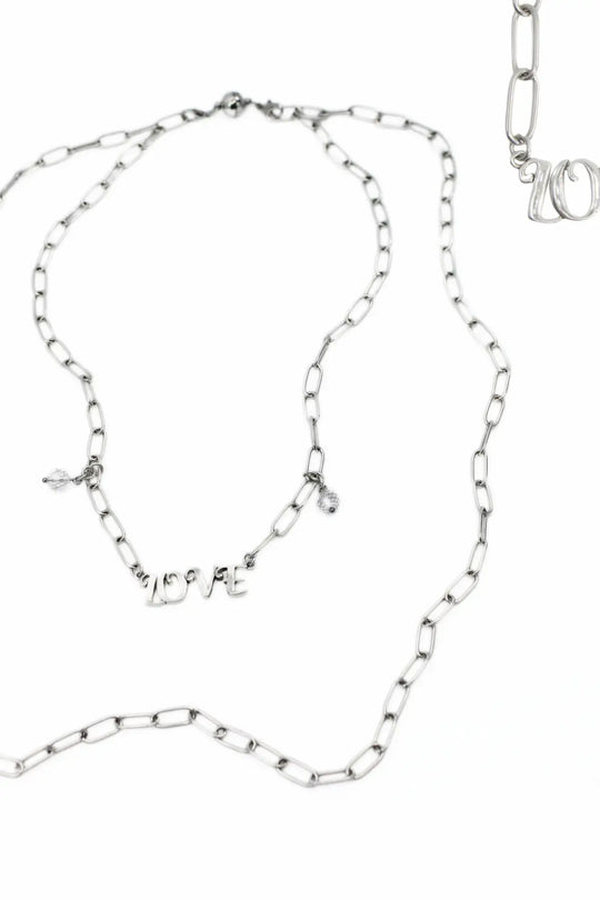 Love Long Chain Necklace - Silver - Long chain