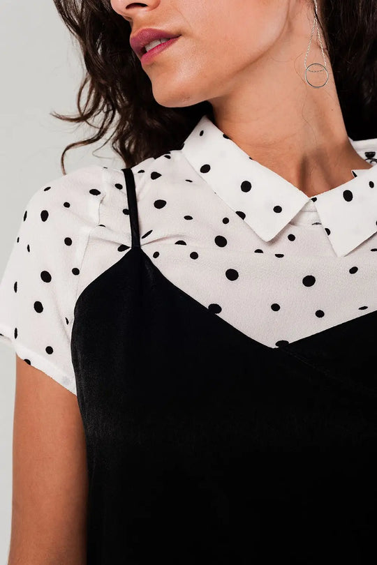 Asymmetric hem slip dress in black - BLACK / ONE - Dresses