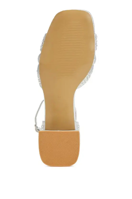 Babylon Low Block Heel Rhinestone Sandals *More Colors - Shoes