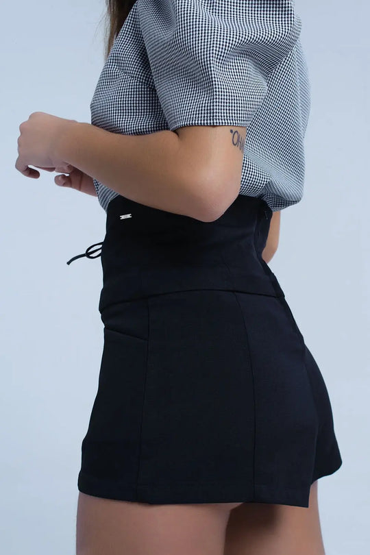Black short with tie detail - Pants