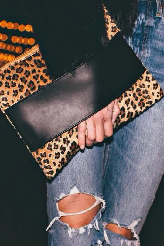 Clara Leopard Clutch - Melissa Jean Boutique
