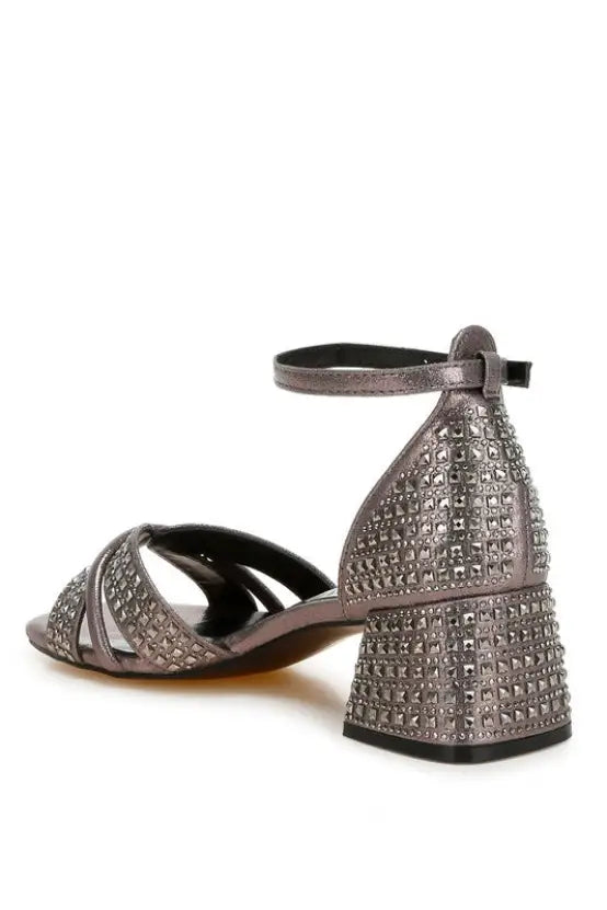 Babylon Low Block Heel Rhinestone Sandals *More Colors - Shoes
