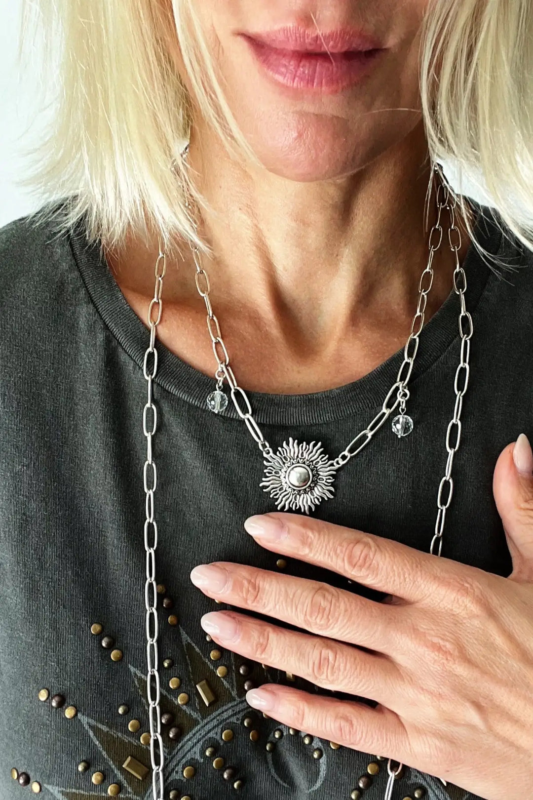 Perfectly Imperfect Starburst Long Chain Necklace - Long chain