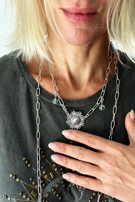 Perfectly Imperfect Starburst Long Chain Necklace - Long chain