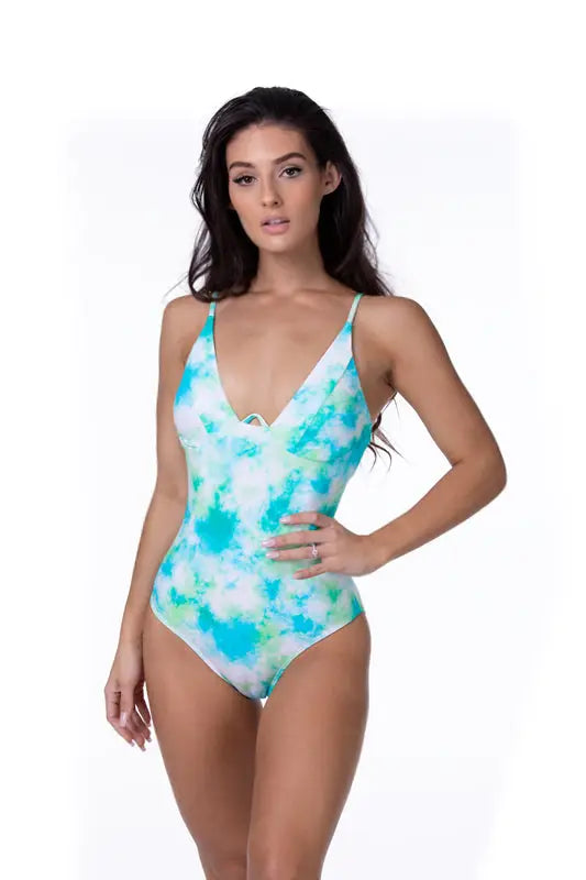 TIE DYE ONE PIECE SWIMSUIT - S / Green Tie Dye - One Piece