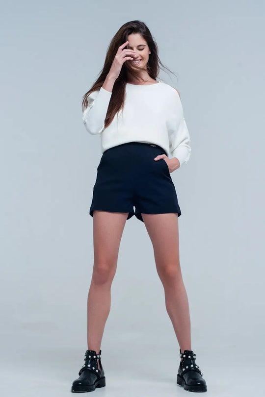 High waist black shorts - Pants