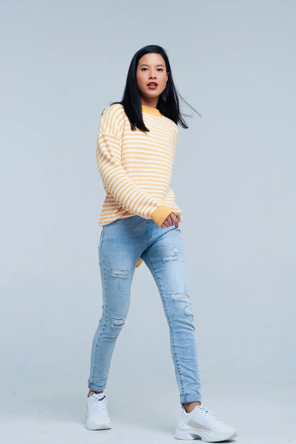 Light Wash Jogger with Drawstring Waistband
