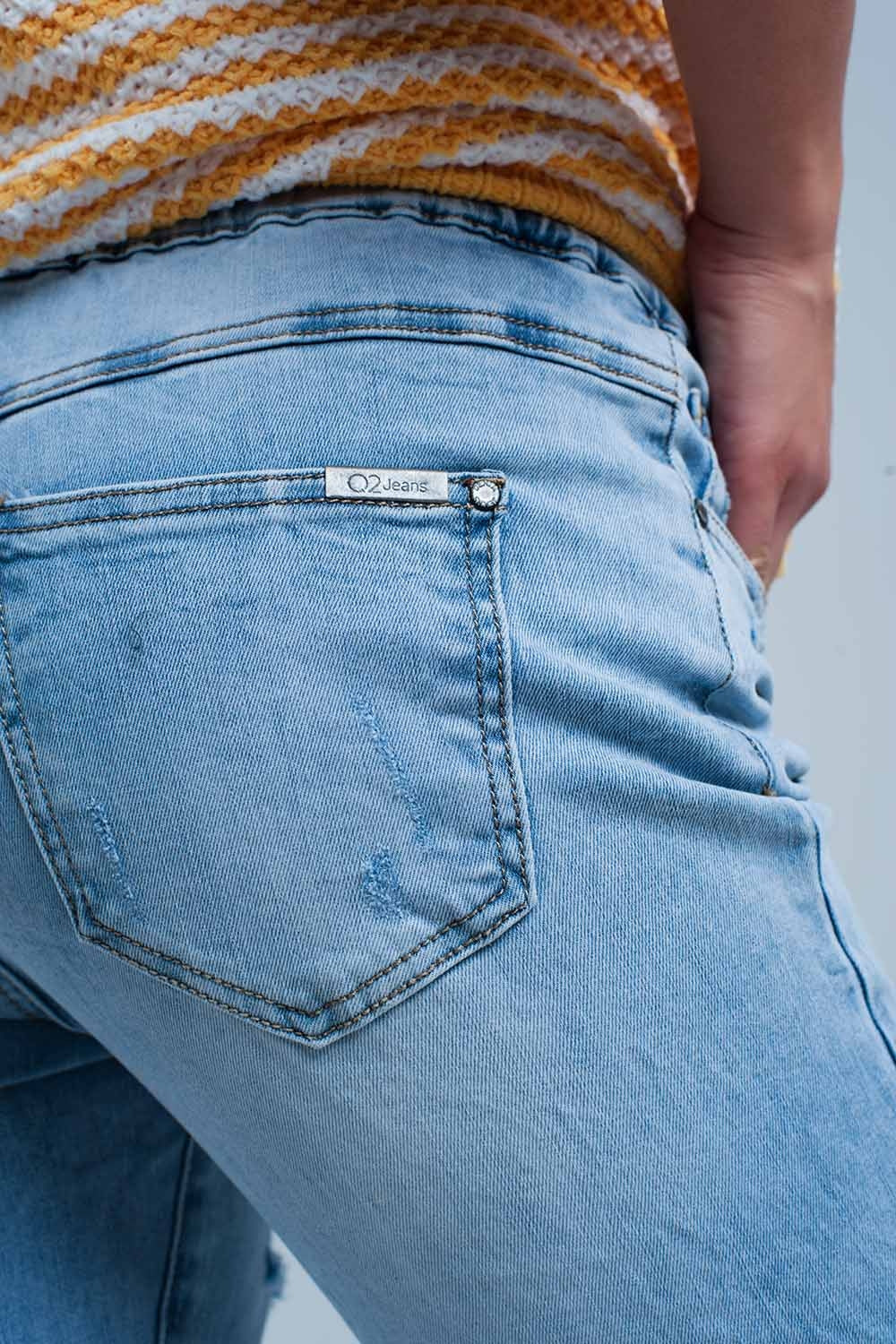 Light Wash Jogger with Drawstring Waistband