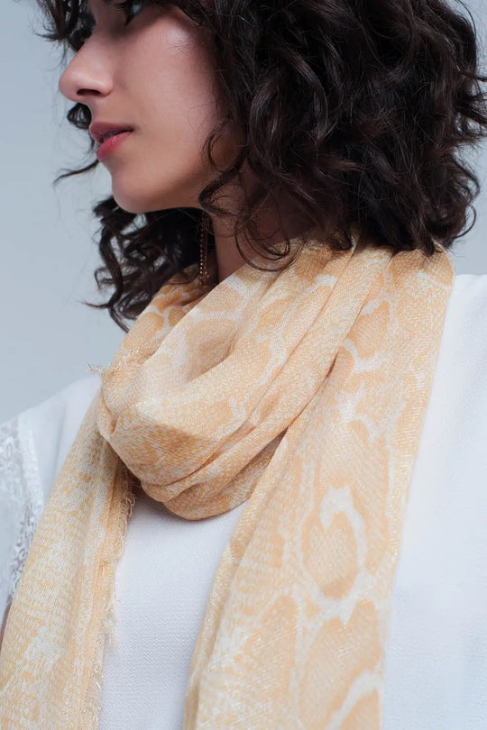 Yellow scarf with leopard print - YELLOW / ONE - Scarves
