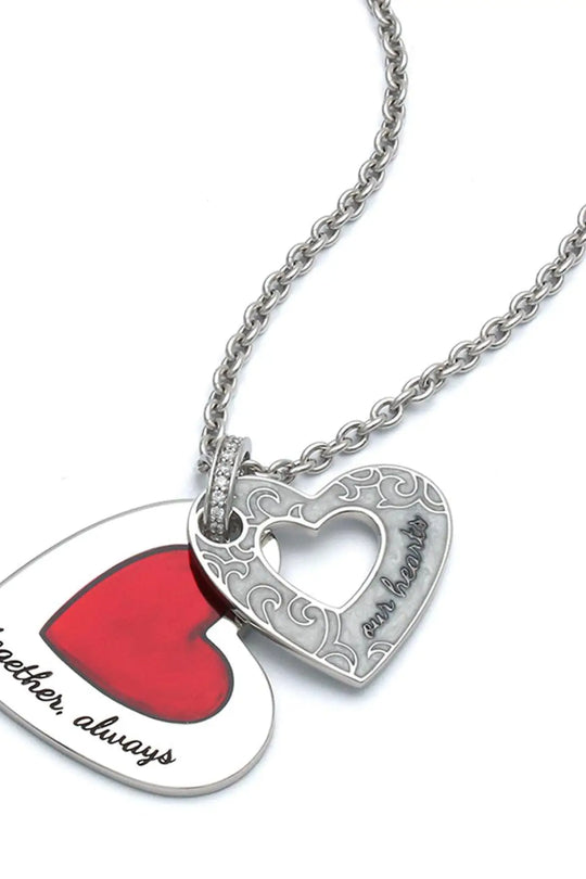 Hearts Together Pendant - Red - Pendant