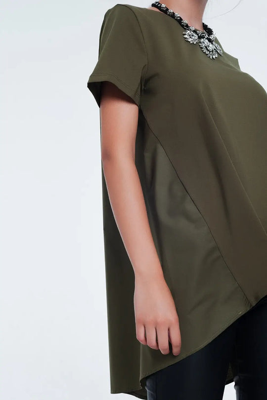T-shirt dress in khaki - T-Shirts Tops